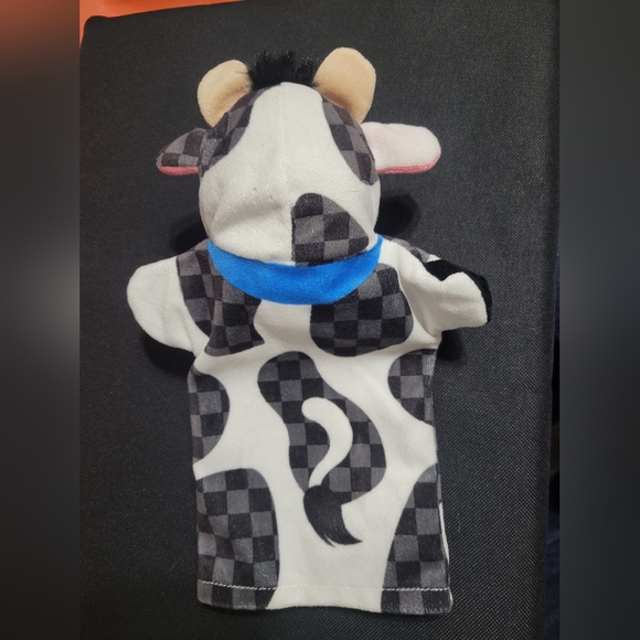 PUPPETS Spotted Cow farm ranch animal hand puppet and farm animal finger puppets - Picture 4 of 8